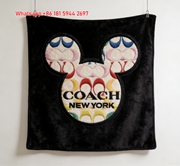 Coach Disney Mickey Ear Patch Flannel Throw Blanket C330